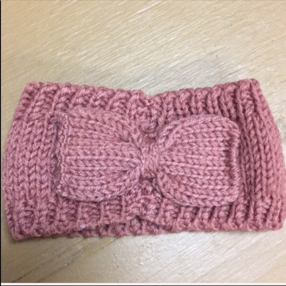 Pink Crochet Bow Headband - Picture 5 of 6
